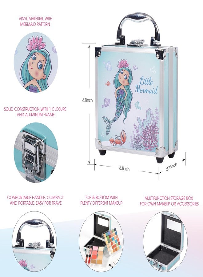 Hot Sugar Girls Makeup Kit Age 4-6 7-8 10-12, Little Girl Makeup Set, Makeup Kit for Teenagers 13-15 Includes Eyeshadow Lip Gloss Blush Highlighter Contour Brush (Blue Mermaid) - Image 4